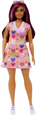Barbie Fashionistas Dukke med Hjertemønstret Genserkjole