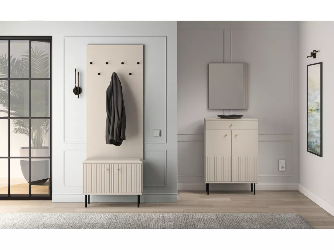Porte-manteau mural - 68 cm - beige - CALETTO