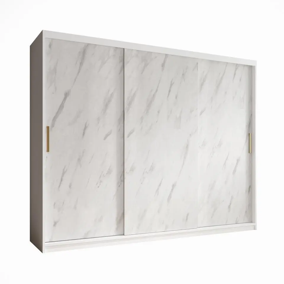 Meubella - Kledingkast Marmer - Wit - 250 cm