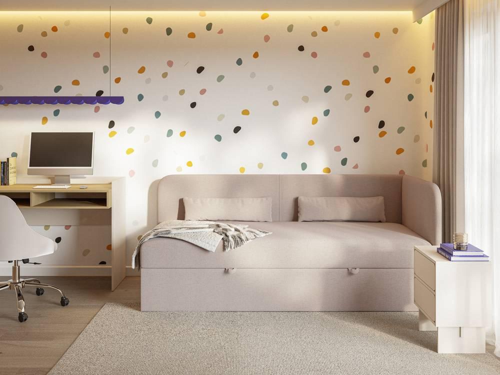 NADUVI Collection Jeugdbed Cambrils chenille rechts 90 x 200 cm met