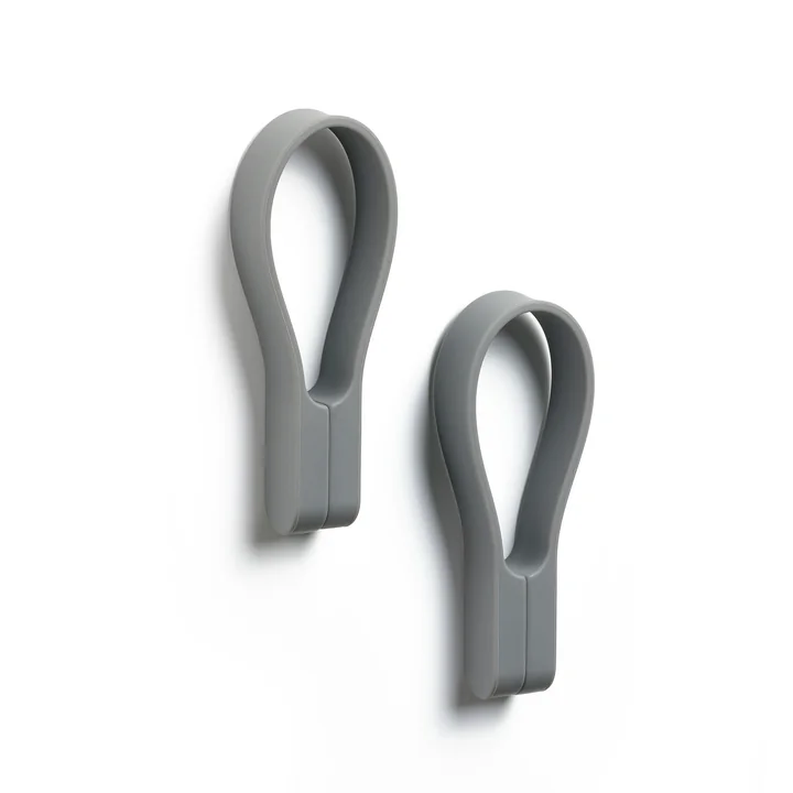 Zone Denmark - Loop Magnet Handtuchhalter, grau (2er-Set)