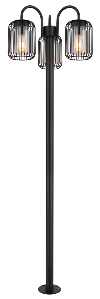 GLOBO LED Retrofit Mastleuchte ADELHEID 3-flg 180 cm schwarz