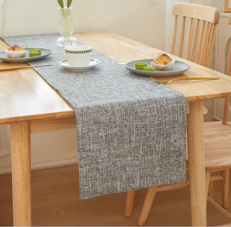 (32x180cm) Stoff Tischläufer Esstisch Home Deko Tischtuch - Grau