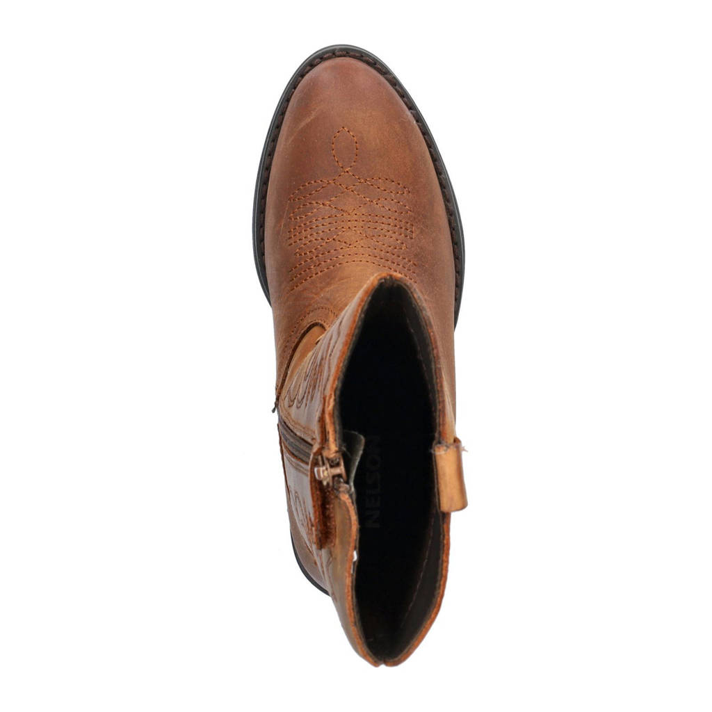 Nelson Kids leren cowboylaarzen cognac