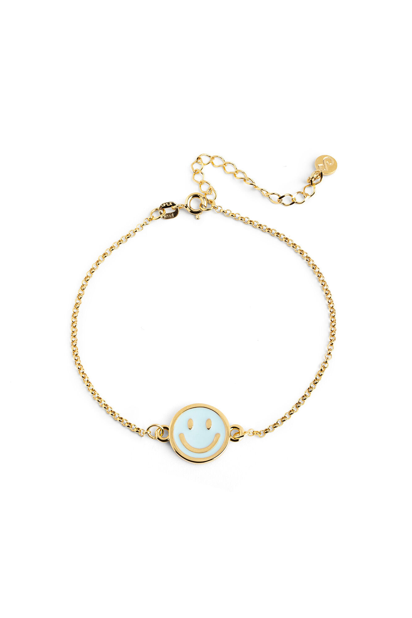 Pulseira Smiley Sky em esmalte dourado