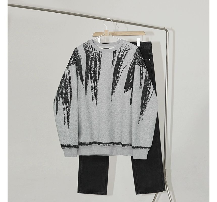 Omozando - Sweatshirt met ronde hals en print