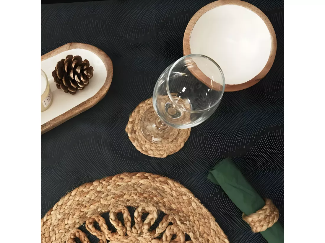 Set de 4 dessous de verre en jute 10 cm