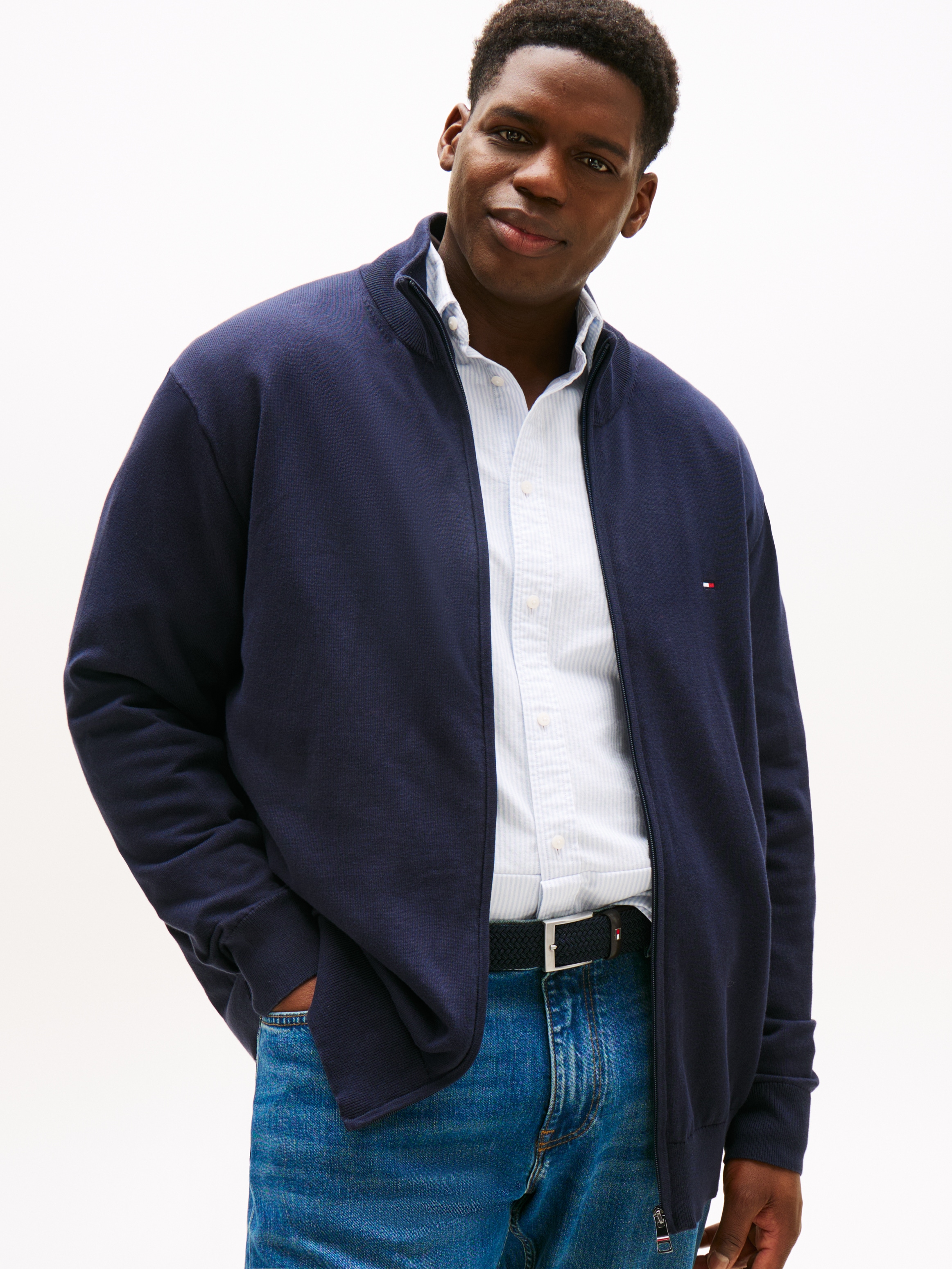 Tommy Hilfiger Big & Tall Strickjacke »BT-ESSENTIAL COTTON ZIP THRU-B«, Grossen Grössen