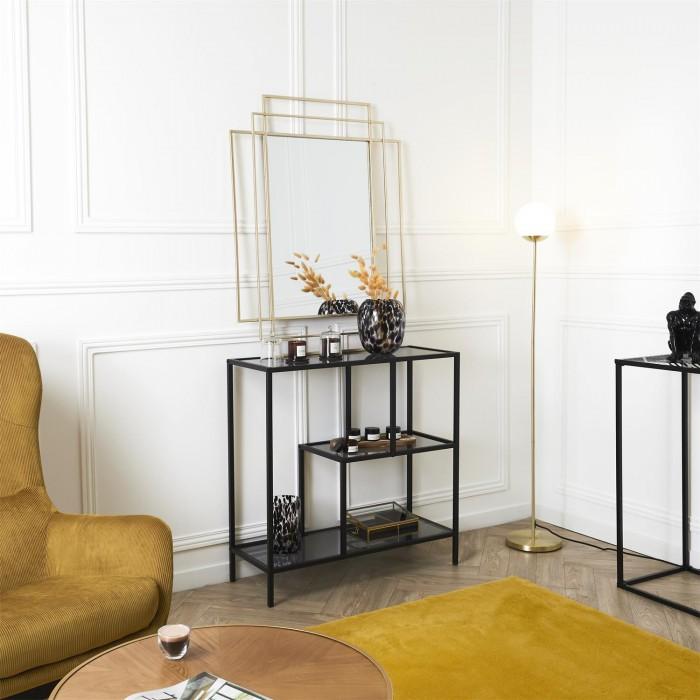 ETAGERE EDISON VERRE FUME 80X30X79.5CM