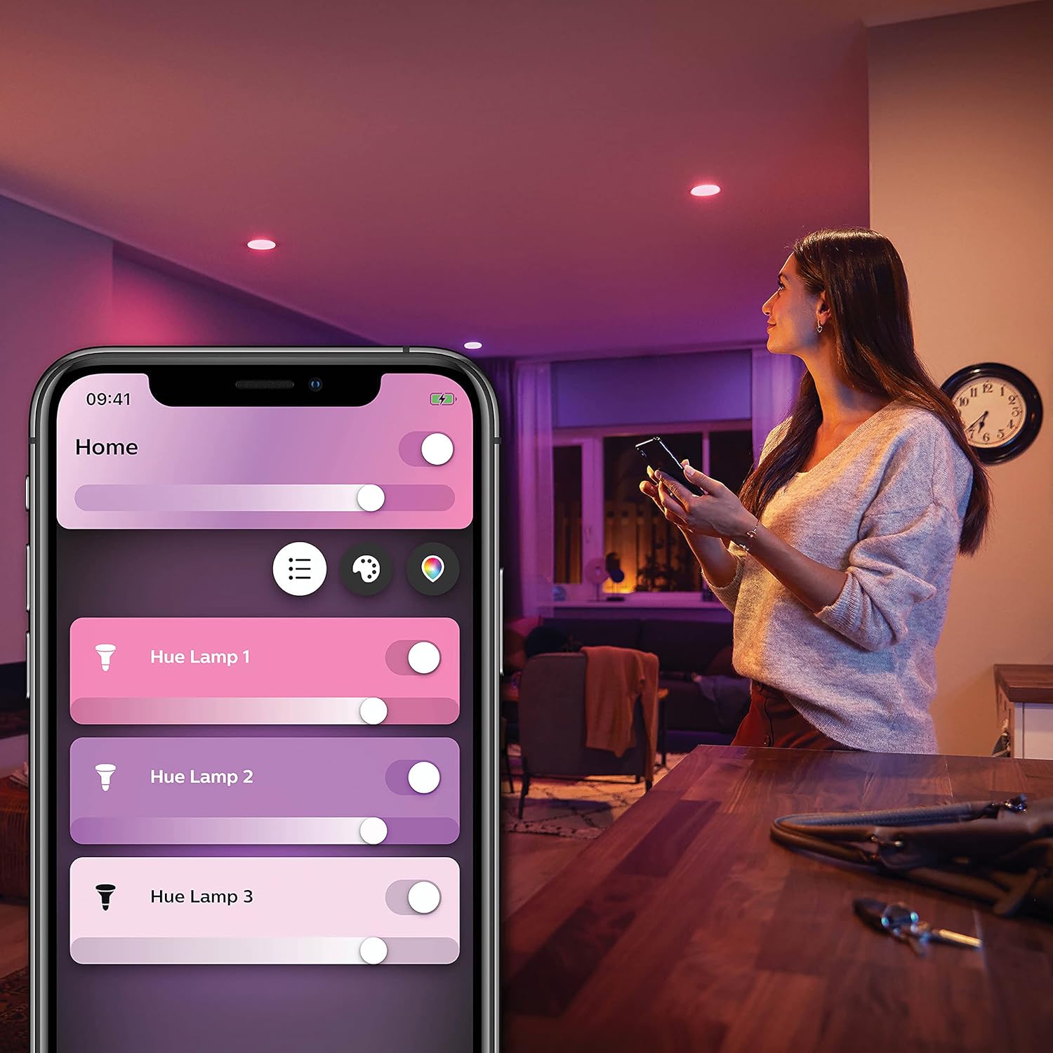 Philips Hue Starterpaket - GU10 - mit 2 Spots - Weißes und Farbiges Licht - inkl. 1 Hue Bridge - Hue White and Color Ambiance