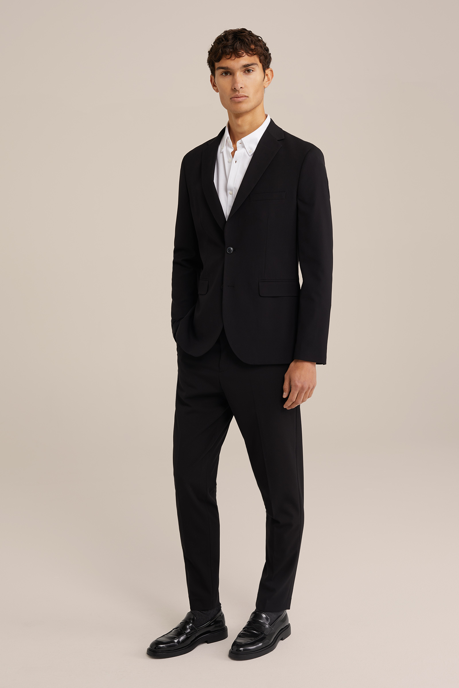 jersey overhemd met stretch WE Fashion Wit