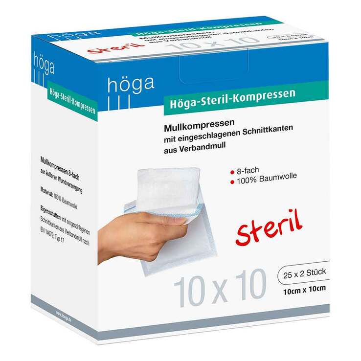 Höga Steril Kompressen 10x10cm 8fach, 25X2 St
