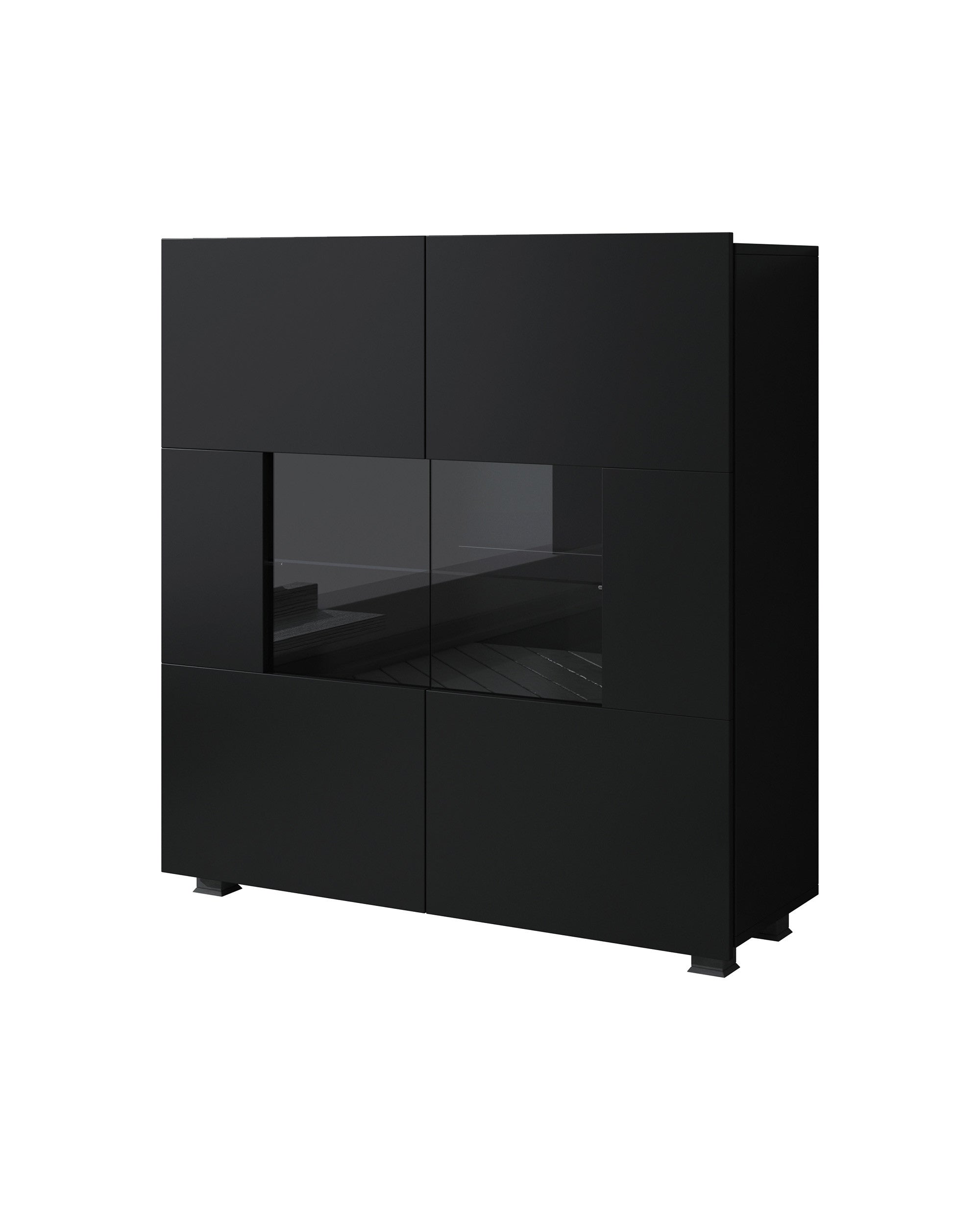Meubella - Dressoir Calgary - Mat Zwart - 100 cm
