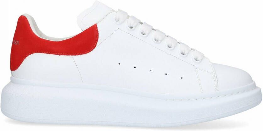 Alexander mcqueen Witte Leren Sneakers met Rode Suède Spoiler White Heren