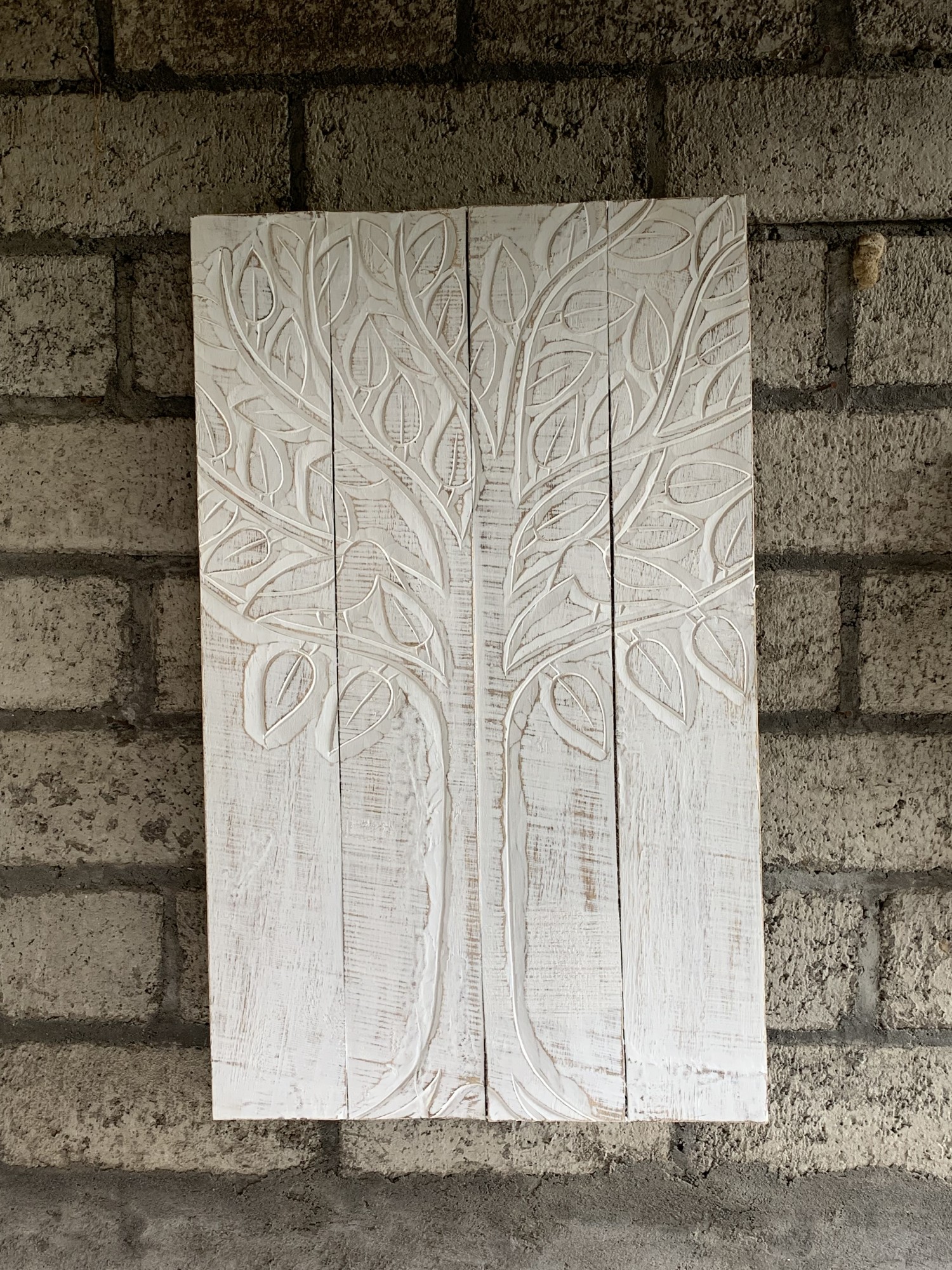 Panel 'Baum des Lebens', weiß, H 100 cm, B 60 cm von fischer's lagerhaus