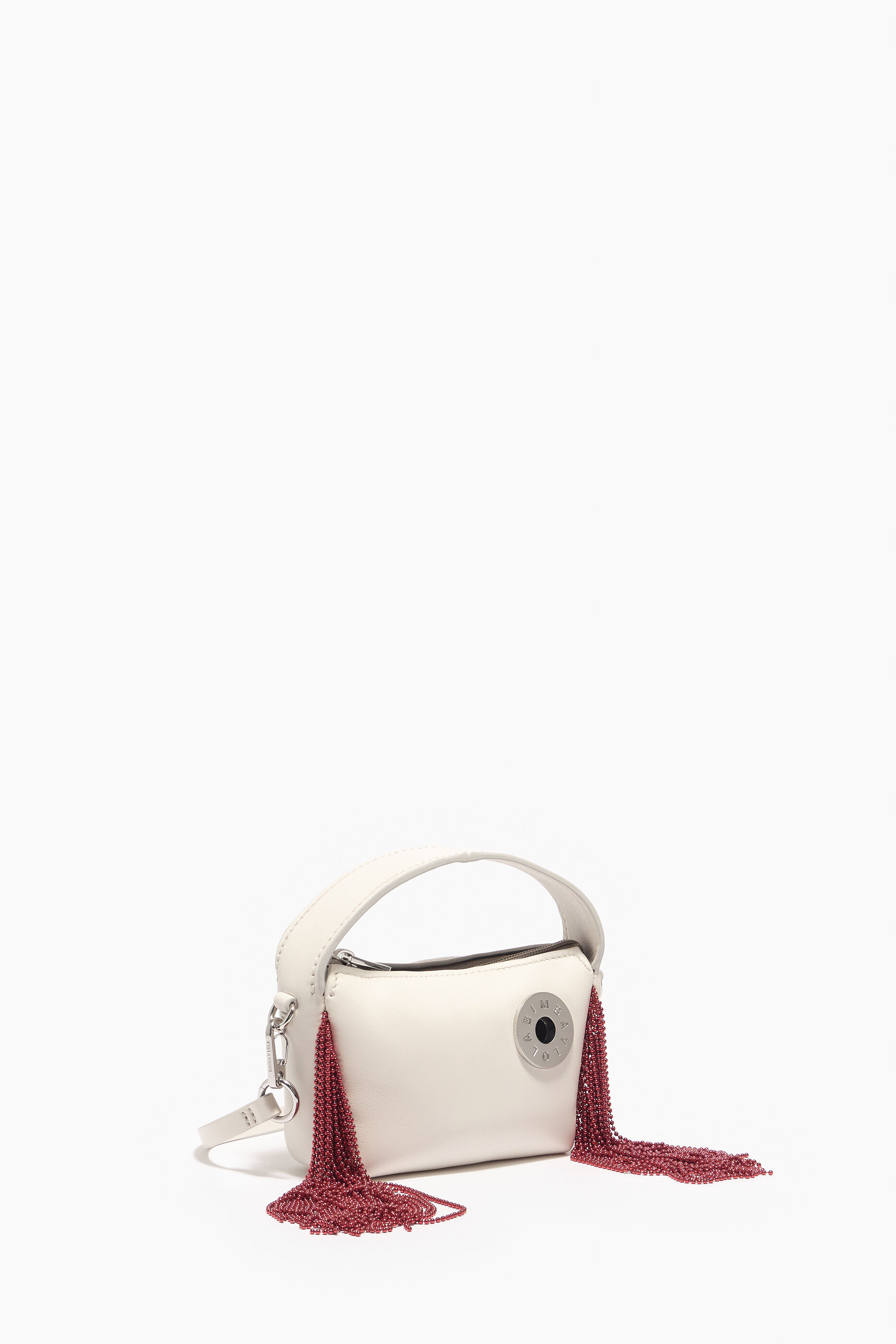 Bolsa hobo tamanho XS em couro off-white.