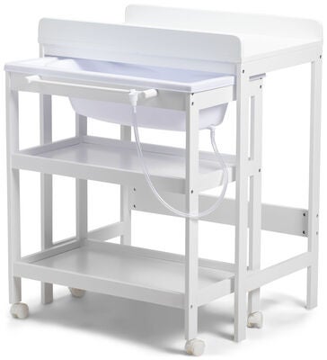 JLY Dream Stellebord med Uttrekkbar Badebalje, White