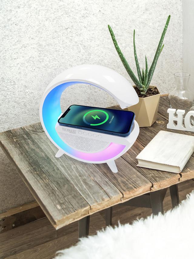 LED Nachttischlampe mit Bluetooth & Wecker