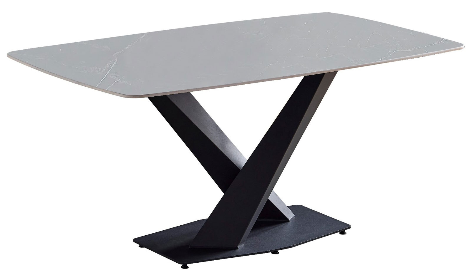 Esstisch AMSTERDAM Tischplatte Keramik grau Matt 180 x 90 cm