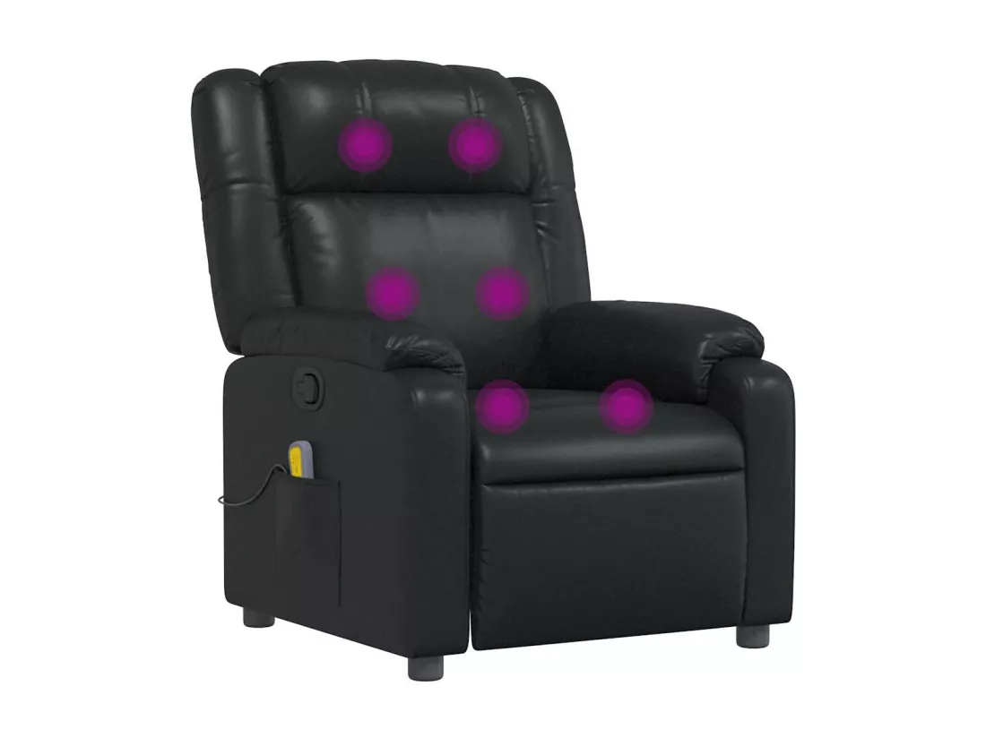 Fauteuil de massage inclinable Noir Similicuir