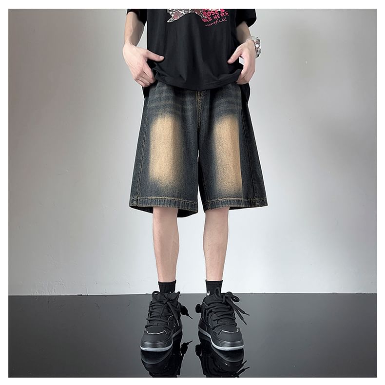 Bay Go Mall - Mid Rise Washed Denim Shorts