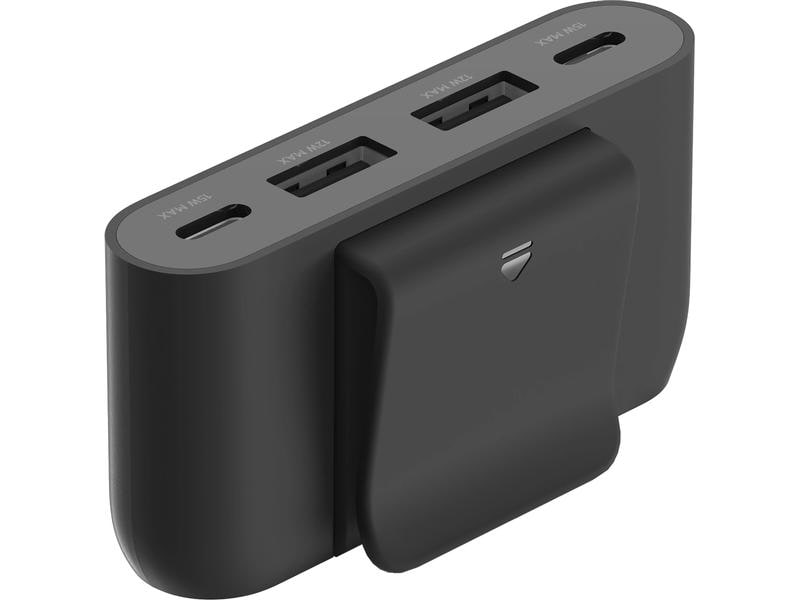 Belkin USB-Hub 4-Port USB Charge Schwarz Schnellladefähiger Hub mit zwei USB-C und zwei USB-A-Ports