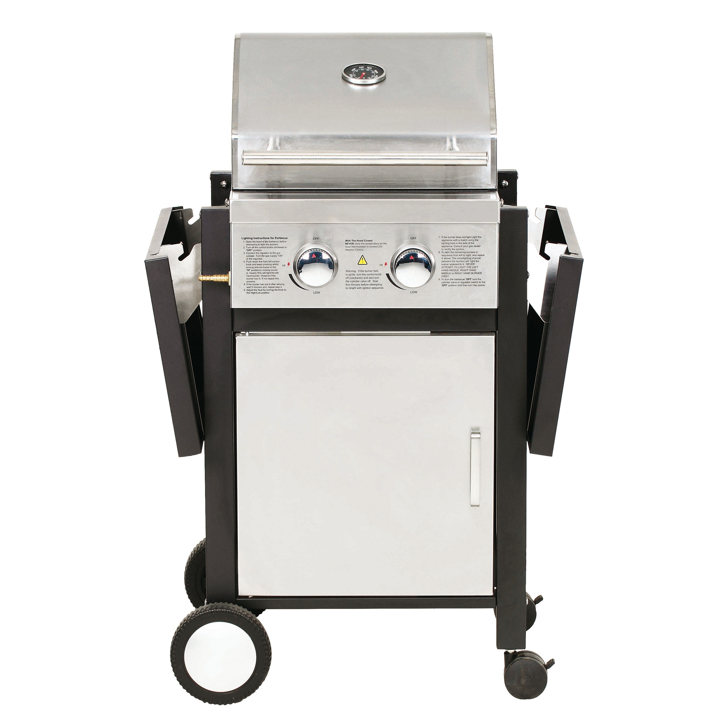 Edelstahl Gasgrill mit 2 Brennern