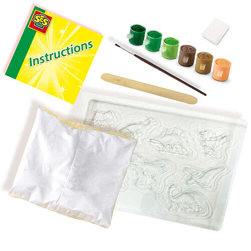 Ses creative gips- en verfpakket - dino's - 9st