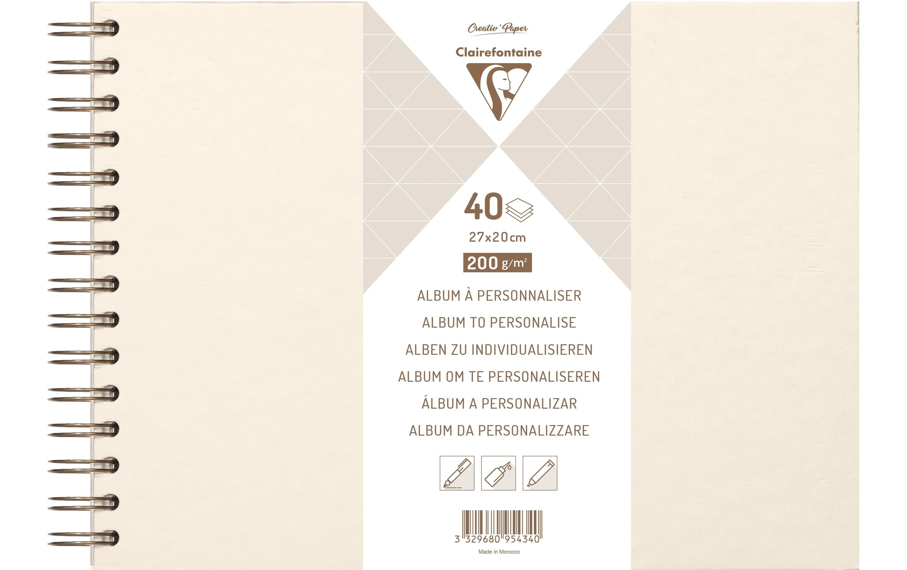 Fotoalbum DIY 27 x 20 cm, Blanko, ElfenbeinElegantes Spiral-Skizzenbuch