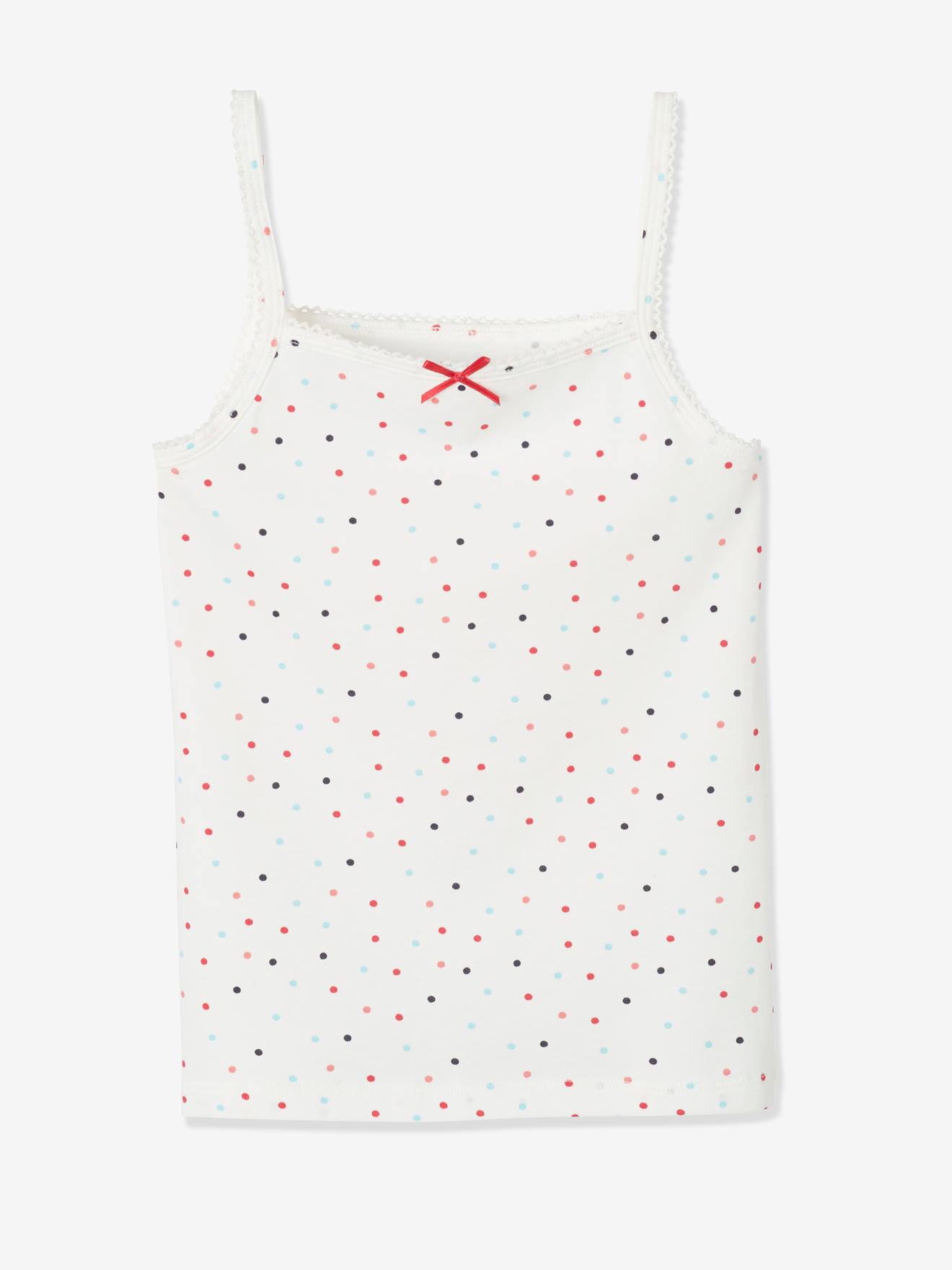 Conjunto de 3 camisetas sem mangas para meninas, branco claro, bicolor/multicoloridas