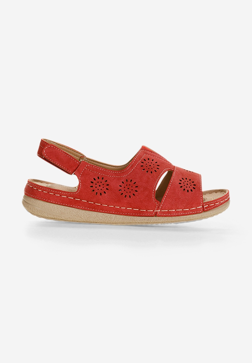 Sandales sans talon rouges Lisandra