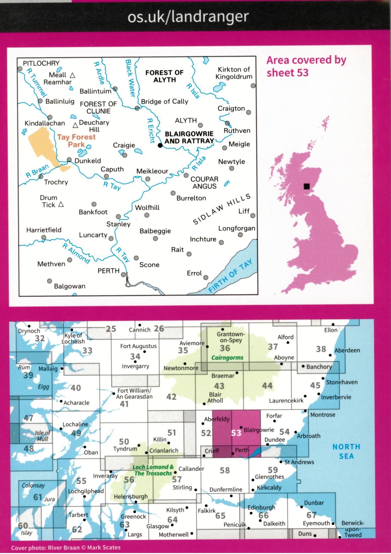 ORDNANCE SURVEY - 53 GB BLAIRGOWRIE RATTRAY 1 50 000
