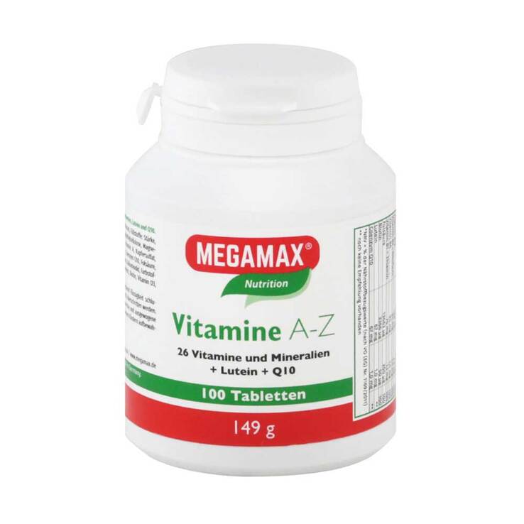 Megamax Vitamine A-Z + Q10 + Lutein Tabletten, 100 St