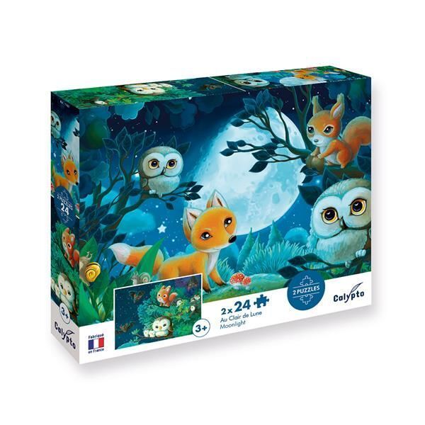 Calypto Tiere in der Nacht 2x24 Teile Puzzle