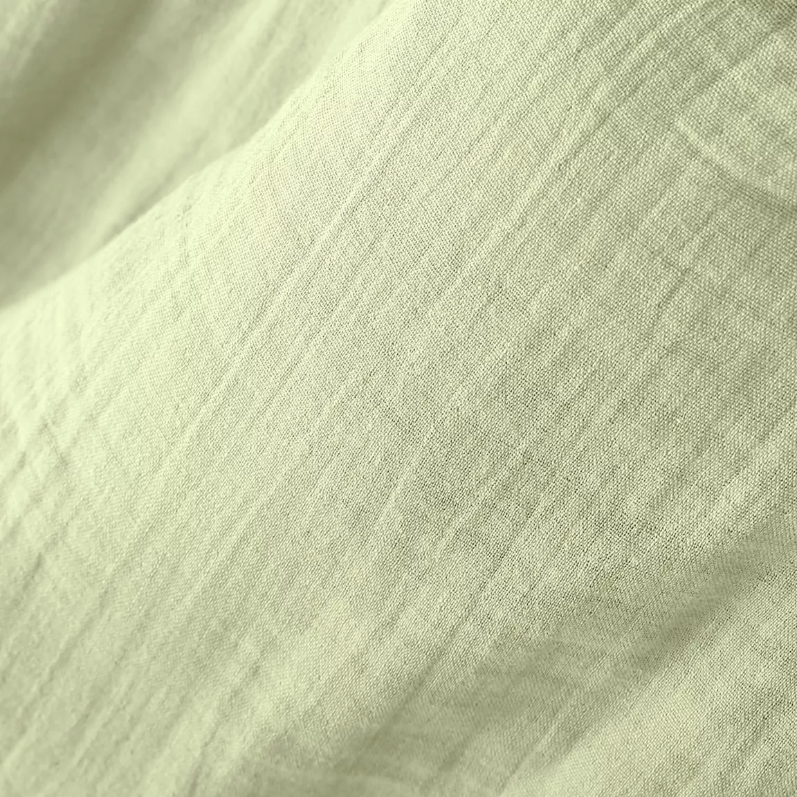 Nappe ronde gaze de coton (180 cm) Gaïa Vert tilleul