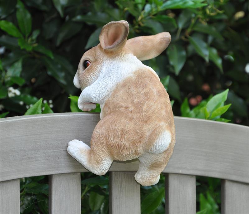 Dazikemo Dekofigur Gartenfigur Hase für Zaun und Trennwand