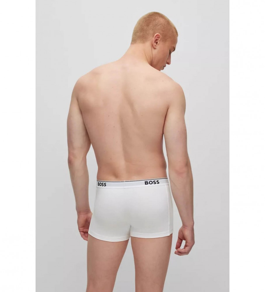 Conjunto de 3 cuecas boxer BOSS em algodão branco