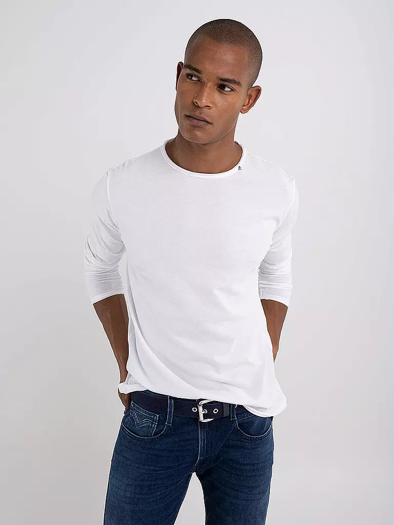 REPLAY Langarmshirt  weiss