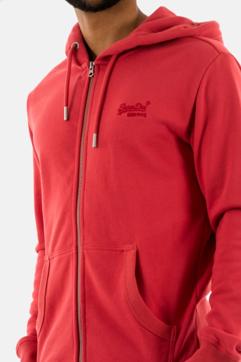 Sweat superdry essential logo zip 4fe cardinal red