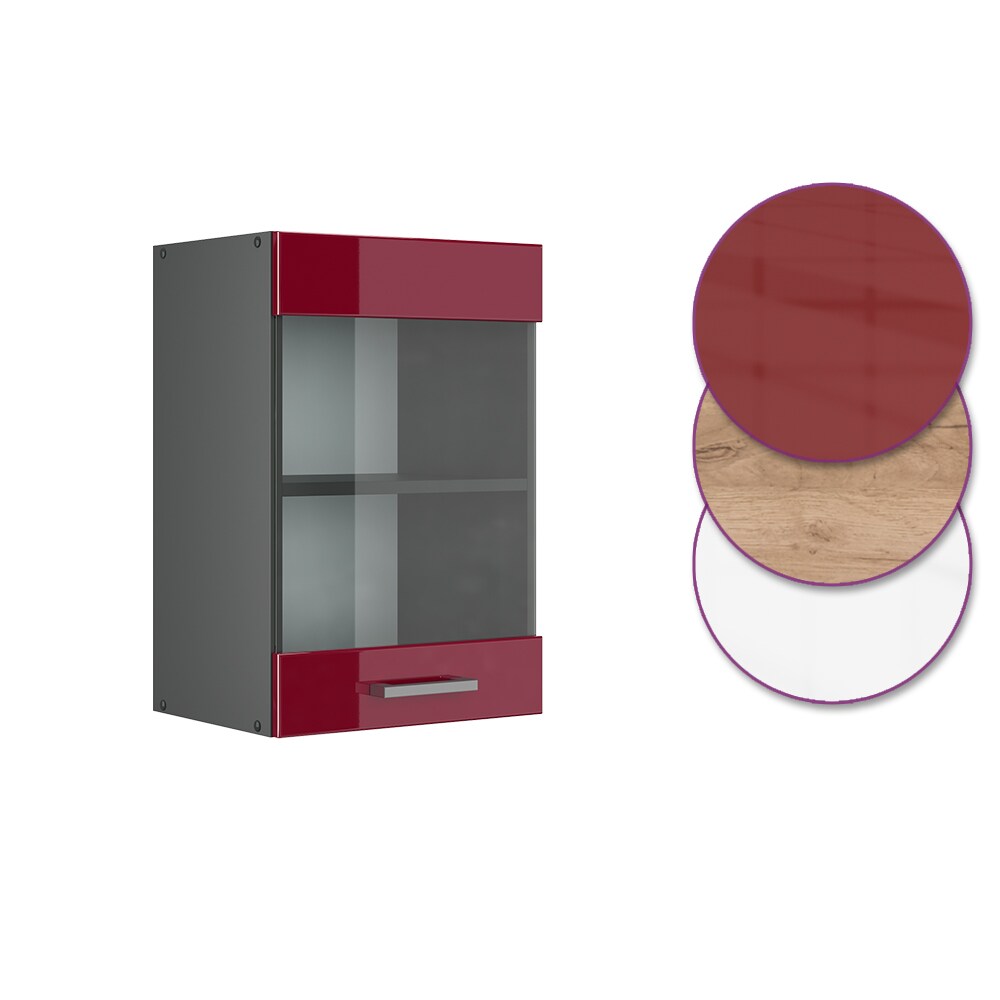 VICCO Küchenschrank Hängeschrank Hängeglasschrank 40 cm R-Line Anthrazit