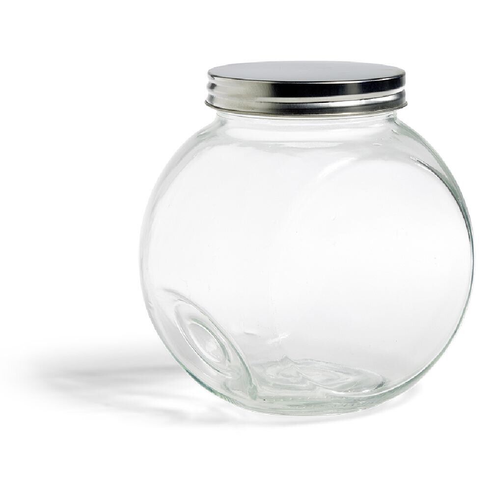 Bocal en verre transparent couvercle métal 2000ml - 16x11,5xH.16cm
