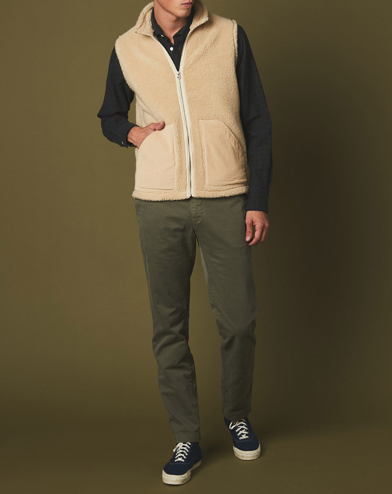 Hartford Gilet en Fausse Fourrure écru