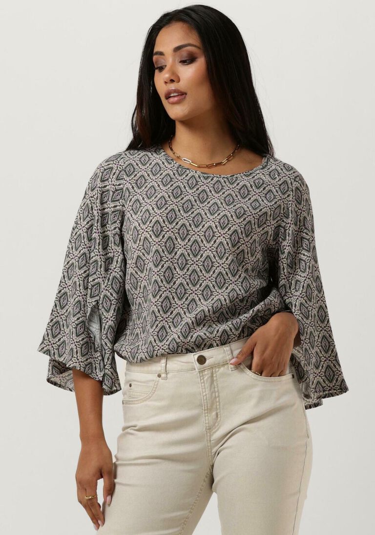 SUMMUM multi summum top top flare sleeves ikat viscose