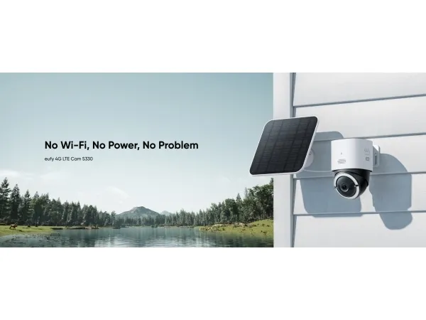 Eufy S330 - Netværksovervågningskamera - panonering / hældningsvinkel - udendørs - støvresistent/vandresistent - farve (Dag/nat) - 4K - audio - trådløs - WiFi - 4G