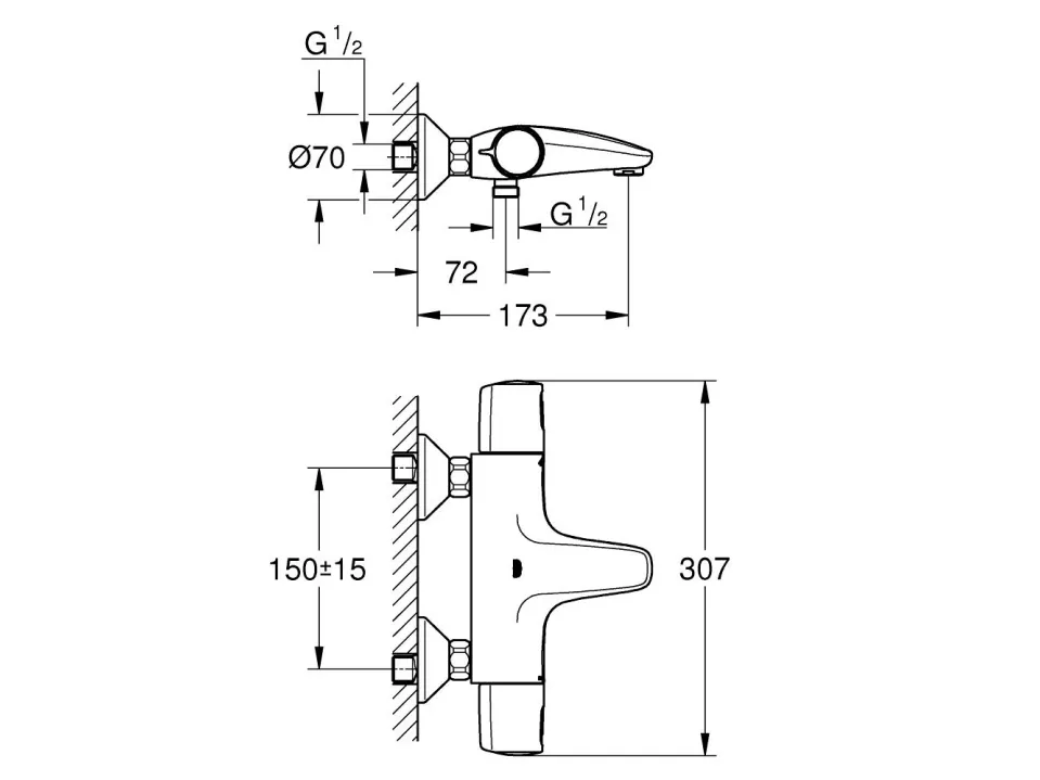 Grohe DIY Precision Trend - termo. bad trykstyret. Cooltouch. 34227002