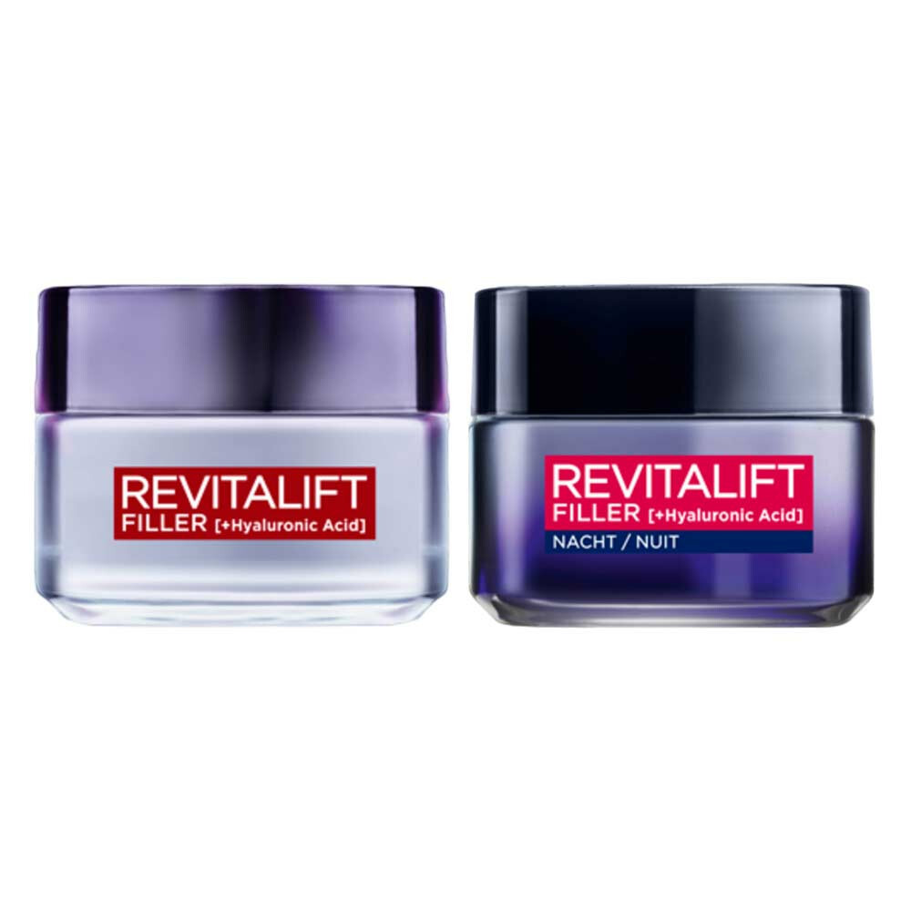 L'Oréal Revitalift Filler (HA) - Dagcrème 1x 50 ml & Nachtcrème 1x 50 ml - Pakket