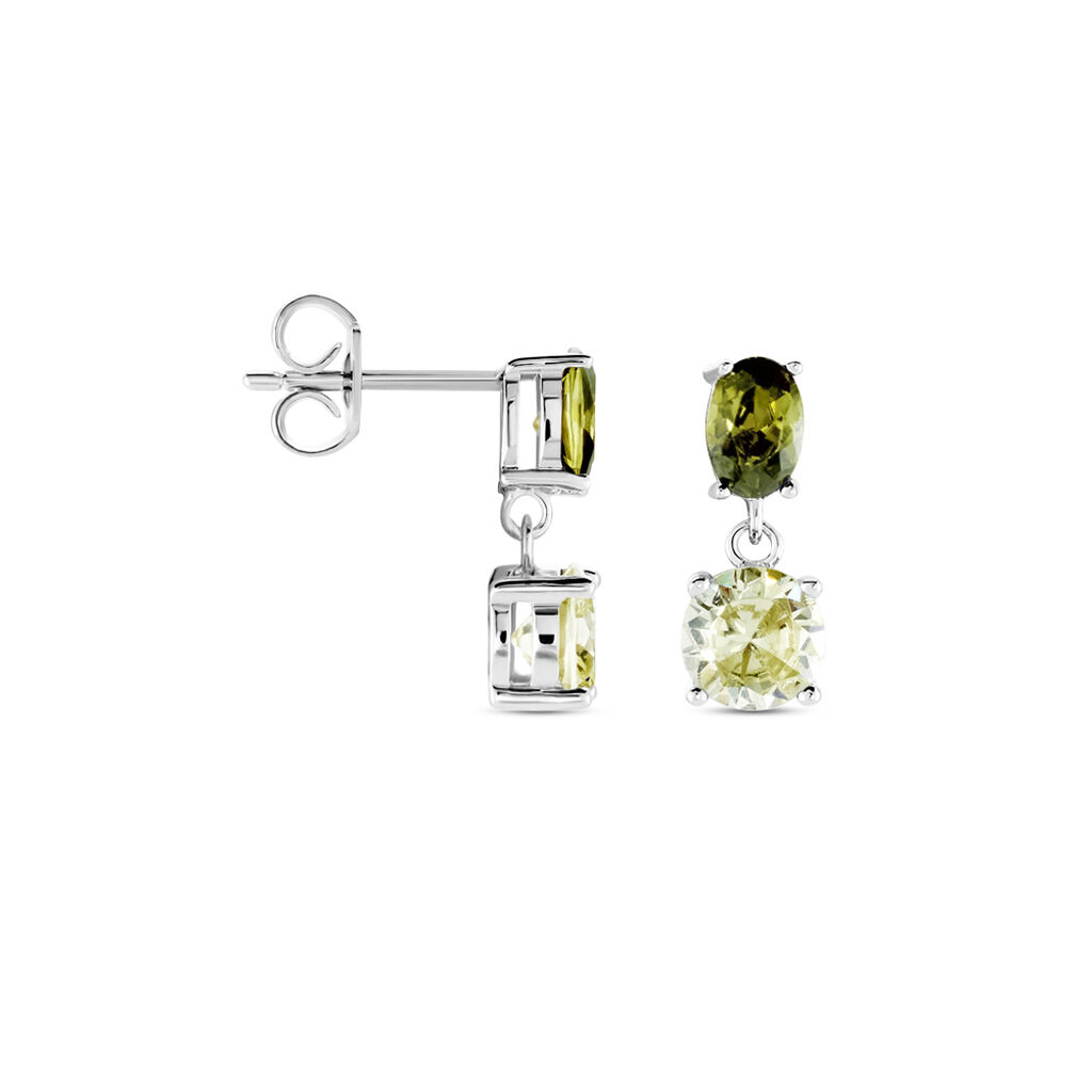 Boucles D'oreilles Pendantes Argent Blanc Brenna Oxydes De Zirconium