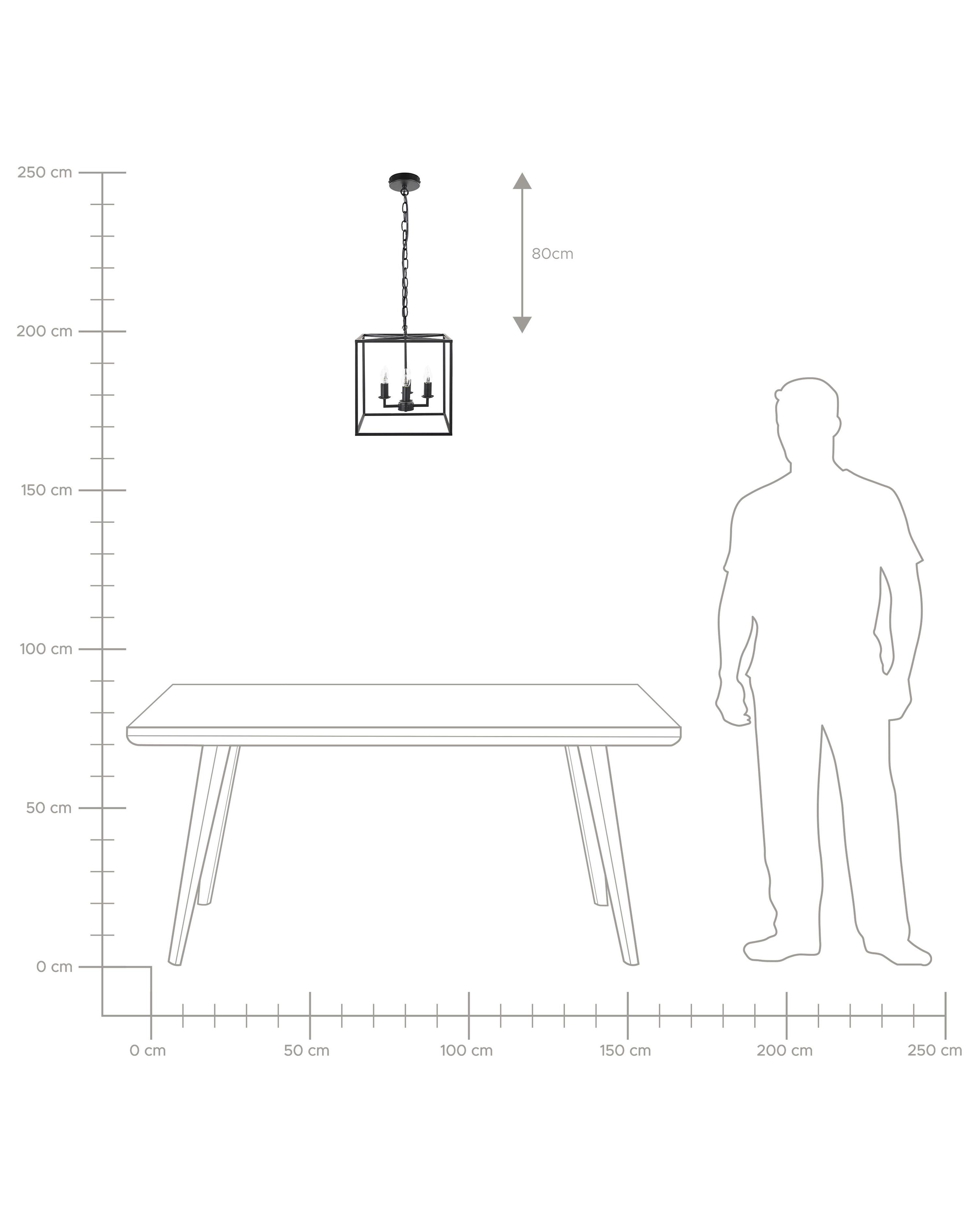Plafondlamp WANCHET Metaal Zwart
