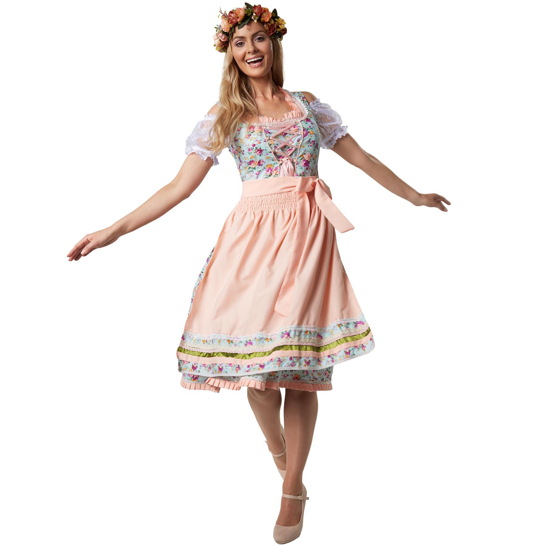 tectake® Frauenkostüm Midi-Dirndl Erding Modell 2