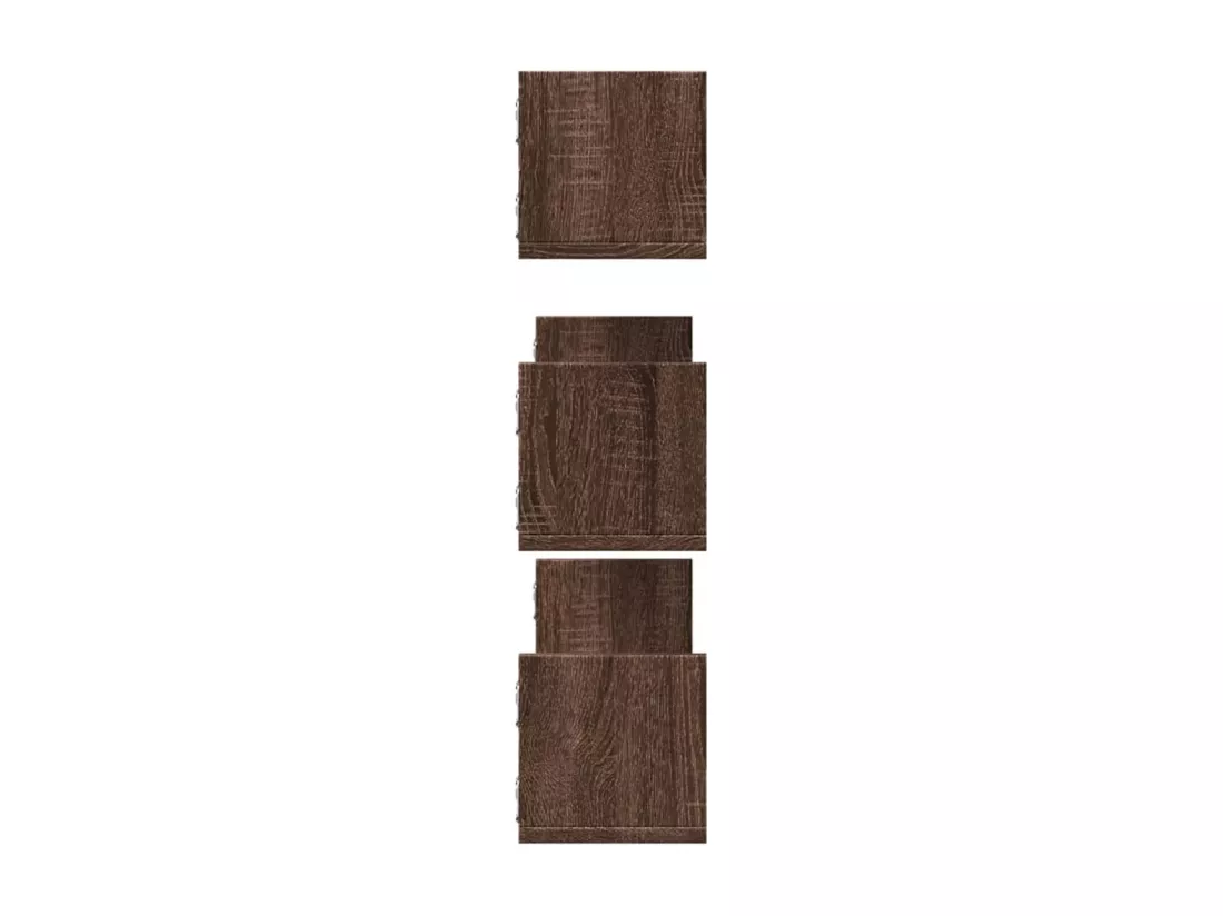 Étagères murales 3pcs chêne marron 80x18x18cm bois d'ingénierie